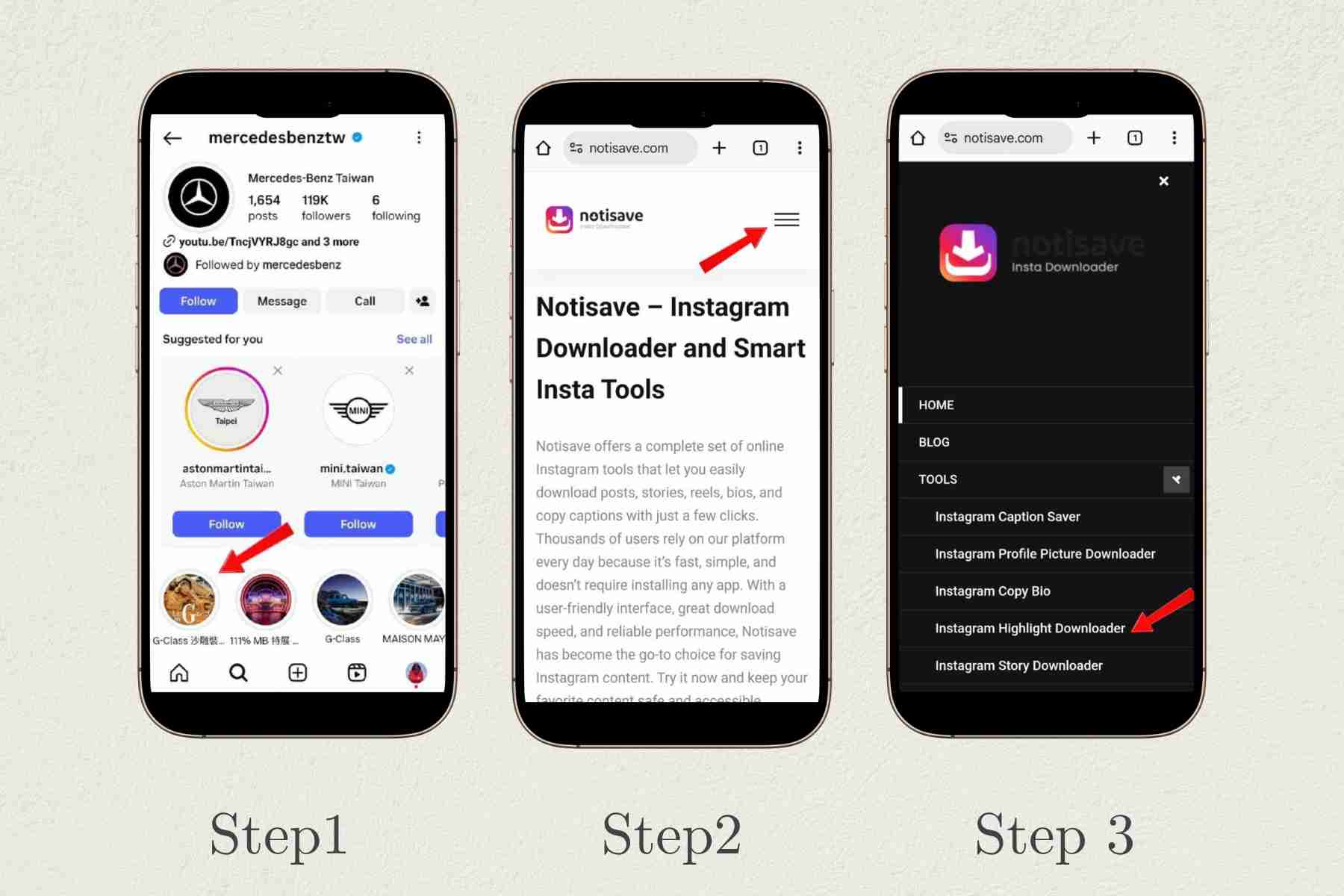 Step 1 - Copy Instagram Profile Link