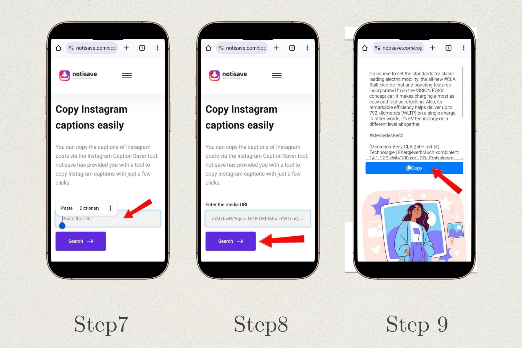 Step 3 - Copy instagram Caption